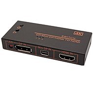OEM Prepínač HDMI/miniDP/DP -> HDMI, 3:1 - Prepínač