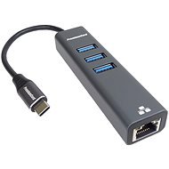 PremiumCord Adapter USB-C auf Gigabit 10/100/1000Mbps + 3x USB3.2 Anschluss - Adapter