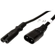 OEM Kábel sieťový predlžovací 2-pinový, C7/C8, 2 m, čierny - Napájací kábel