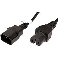 OEM Kábel sieťový predlžovací, IEC320 C14 – C15, 2 m, čierny - Napájací kábel
