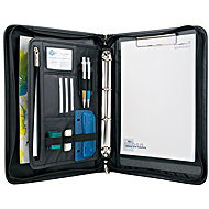 WEDO conference A4, synthetic leather/fabric, with zipper, black - Document Folder