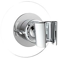 WENKO Shower holder, 8cm diameter, wall-mounted, no drilling required, adjustable angle, silver - Shower Holder