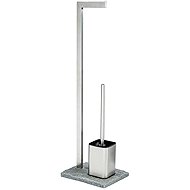 Wenko Stand for toilet paper and toilet brush GRANITE, 2in1 - Free Standing Toilet Roll Holder
