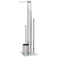 Wenko Stand for toilet paper and toilet brush RIVALTA, 3in1 - Free Standing Toilet Roll Holder