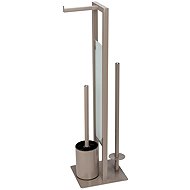 Wenko Stand for toilet paper and toilet brush RIVALTA, 3in1 - Free Standing Toilet Roll Holder
