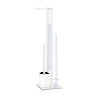 Wenko Stand for toilet paper and toilet brush RIVALTA, white, 3in1 - Free Standing Toilet Roll Holder