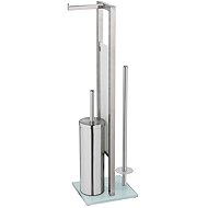 Wenko Toilet paper holder, toilet brush and toilet paper holder, 3in1, stainless steel - Free Standing Toilet Roll Holder