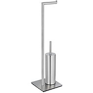 Wenko Toilet paper and brush holder RECCO, stainless steel, 2in1 - Free Standing Toilet Roll Holder