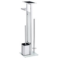 Wenko Toilet paper holder with container and toilet brush - Free Standing Toilet Roll Holder