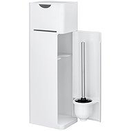 Wenko Toilet paper holder with toilet brush IMON, 6in1, white - Free Standing Toilet Roll Holder