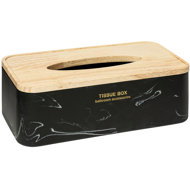 5five Simply Smart Lea Handkerchief Box Black - Tissue Box