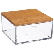5five Bathroom organizer SELENA, square, with bamboo lid - Storage Jar