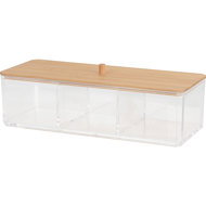 Eleganza Cosmetic organizer with bamboo lid - Storage Jar