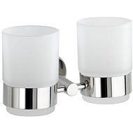 Wenko, Brush cups BOSIO wall mounted, silver - Toothbrush Holder Cup