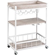 Wenko Kitchen trolley RUSTICO, three-tier stand on castors, 80 × 89.5 × 40 cm, white - Cart