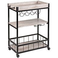 Wenko Kitchen trolley RUSTICO, three-tier stand on castors, 80 × 89.5 × 40 cm, black - Cart