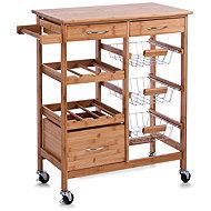 Zeller Kitchen trolley - mobile cabinet, bamboo wood - Cart