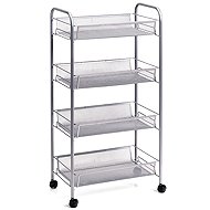 Zeller Shelf on wheels, metal, silver - Shelving Unit