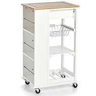 Zeller Kitchen trolley on castors with bamboo work surface, 50 × 37 × 86.5 cm - Cart