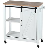 Wenko Landhaus Kitchen trolley on castors, white, MDF - Cart