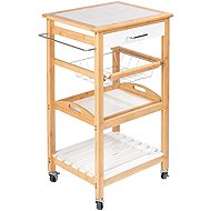 Wenko Finja Kitchen trolley, bamboo + MDF, 38 × 49 × 81 cm - Cart