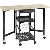 Maximex Kitchen trolley on wheels, 37 × 97 × 77 cm, black - Cart