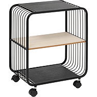 5five Simply Smart Noir Mobile shelf, 2 levels, metal, 43.3 × 28 × 53 cm, black - Shelving Unit