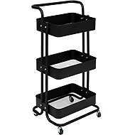 5five Simply Smart Black Edition Kitchen Trolley, 3 levels, 45 × 36.5 × 86 cm - Shelving Unit