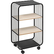 5five Simply Smart Noir Mobile shelf, 3 levels, metal, 43.3 × 28 × 74 cm - Shelving Unit