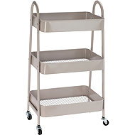 Storagesolutions Kitchen trolley on wheels, 3 tiers, grey - Shelving Unit