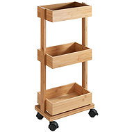 Wenko Tortona Bathroom shelf on castors, 3 shelves - Shelving Unit