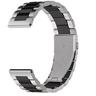 Drakero Metal strap silver-black 22mm Quick Release - Watch Strap