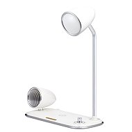 WG Retro Kathie LED, vezeték nélküli töltéssel és bluetooth hangszóróval, fehér - Asztali lámpa