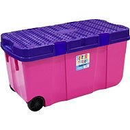 Wham box with a lid and wheels 100l pink 15250 - Storage Box