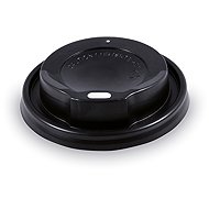 Wimex lid for cup, convex, diameter 80 mm, black - 100 pcs. - Cap