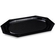 Wimex Plastic tray 45 × 30,2 cm, oval, black - 10 pcs - Disposable Food Containers