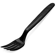 Wimex Plastic fork 18,5 cm, reusable, black - 50 pcs - Table Fork