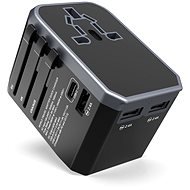 Wontravel JY-308Pro – UK, EÚ, US -> EÚ, UK, US; 3× USB, USB-C PD - Cestovný adaptér