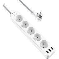 Wontravel Extension Cord 230V 5 Sockets 3 USB 1.8m 16A/4000W - Extension Cable