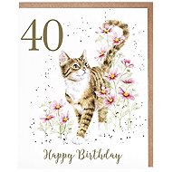 Wrendale Designs Birthday Card 40 Cat - Greeting Card