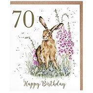 Wrendale Designs Birthday Card 70 Hare - Greeting Card