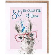 Wrendale Designs Birthday Card 80 Llama - Greeting Card