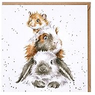 Wrendale Designs Wish Turkey, Hamster and Rabbit - Greeting Card