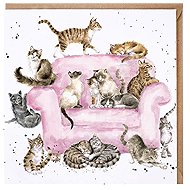 Wrendale Designs Wish Cats on the seat - Greeting Card