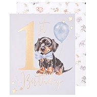 Wrendale Designs First Birthday Card Puppy - Greeting Card