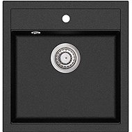 AQUASANITA Tesa 490 Black Metallic - Granite Sink