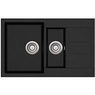 AQUASANITA Tesa 800.15E Black Metallic - Granite Sink