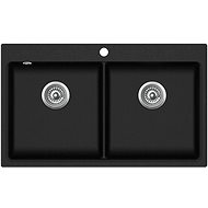 AQUASANITA Magna 860.2E Black metallic - Granite Sink