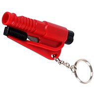 Hurt Bezpečnostní nůž na klíče s kladívkem na rozbití skla 4v1 - červený - Keychain