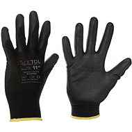 Sixtol Polyester semi-wet polyurethane work gloves Glove PE-PU 11, black, size 11 - Work Gloves